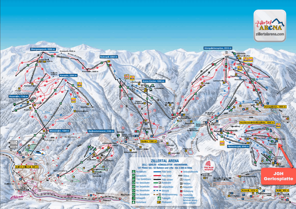 Lage des Hauses: direkt in der Zillertal Arena